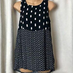 Madewell Navy geometric print swing tank top Sz S